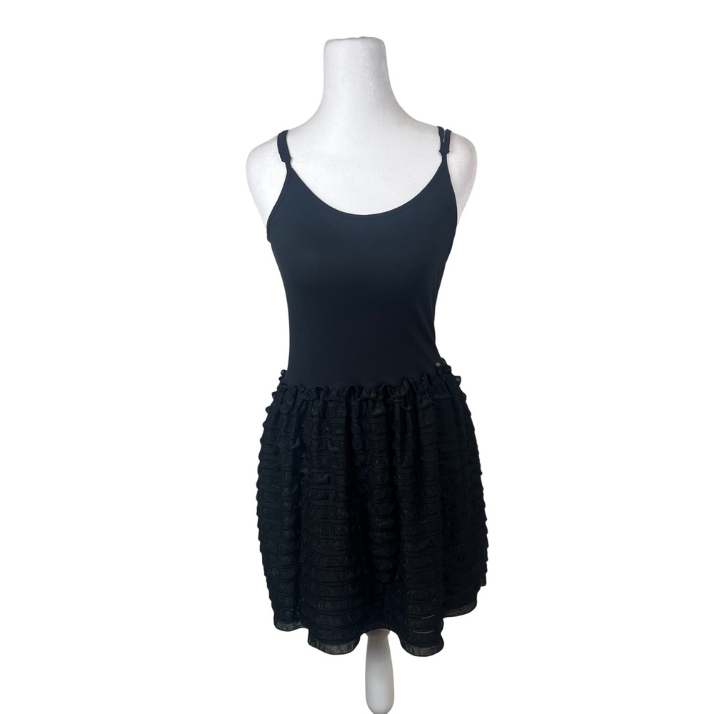 Killah Elita Dress Black Ruffle Tiered Mini Sleeveless Sixty SPA KS4000-JL9060 M